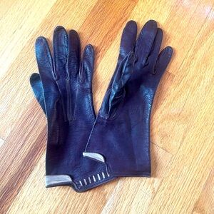 Vintage Brown Leather Gloves Size 6 1/2